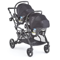 Coche doble Contours V2 Grafito mas 2 sillas Ally 35 y base
