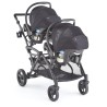 Coche doble Contours V2 Grafito mas 2 sillas Ally 35 y base