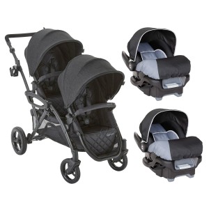 Coche doble Contours V2 CARBON  mas 2 sillas ally35 y base de auto