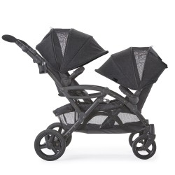 Coche doble Contours V2 Grafito mas 2 sillas Ally 35 y base