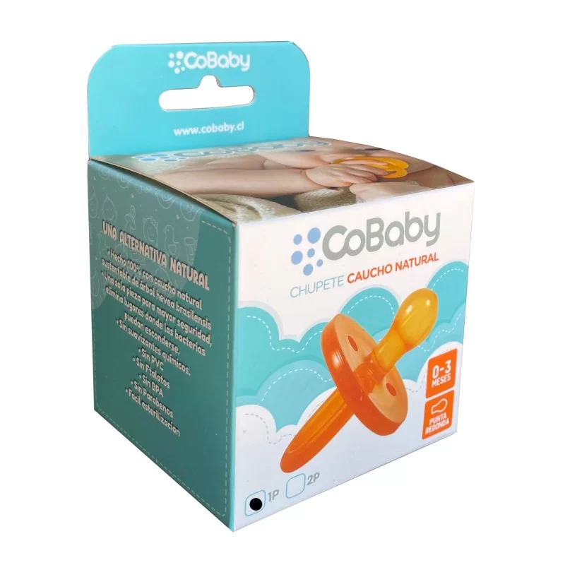 Chupete Caucho Natural de 0 a 3 meses CoBaby Chupete Caucho Natural de 0 a 3 meses CoBaby