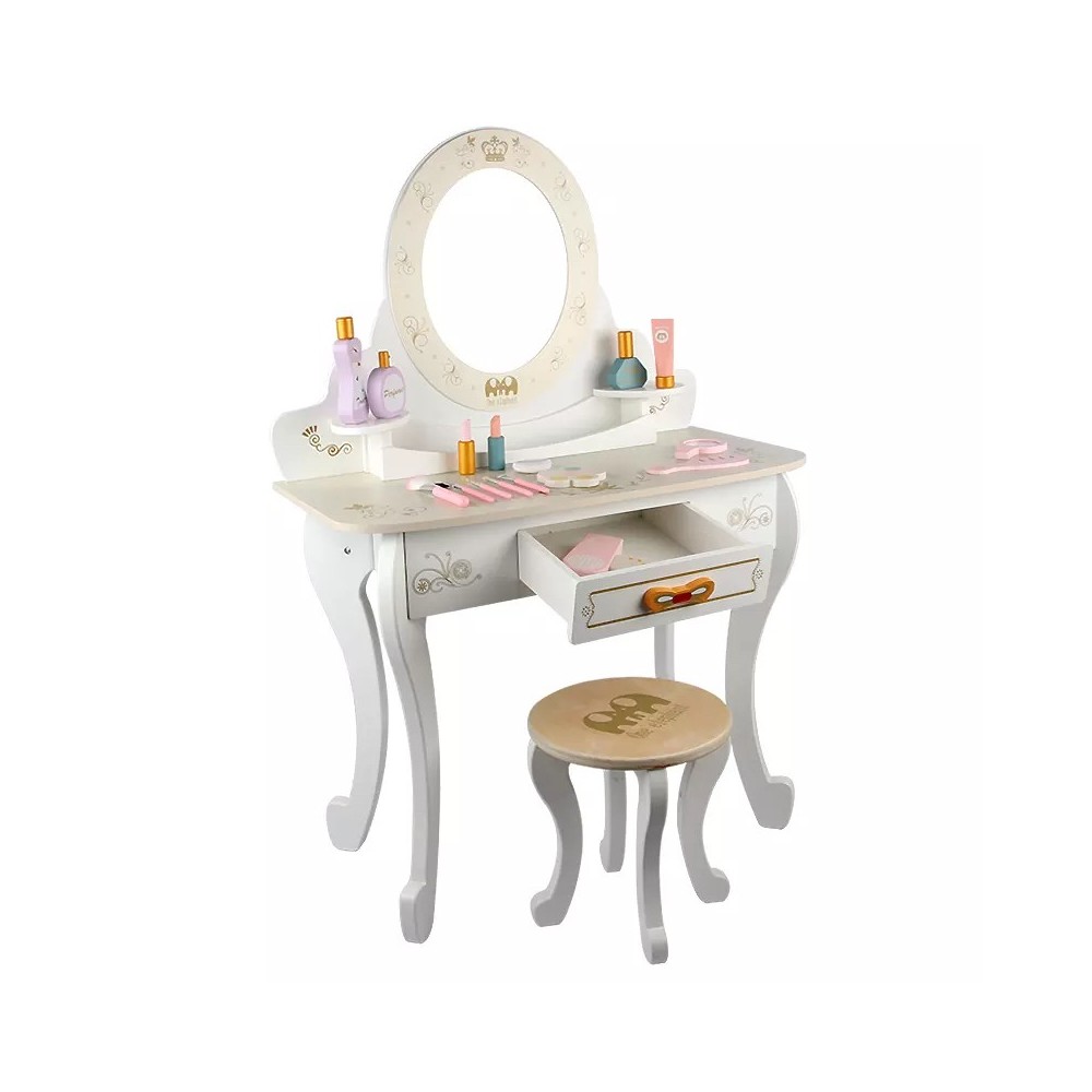 Tocador de madera para niñas Little Queen blanco