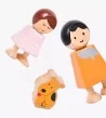 Familia personitas didáctica de madera