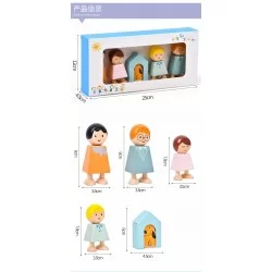 Familia personitas didáctica de madera