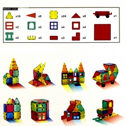 Magnéticos didacticos 3d para construcción 78 Piezas