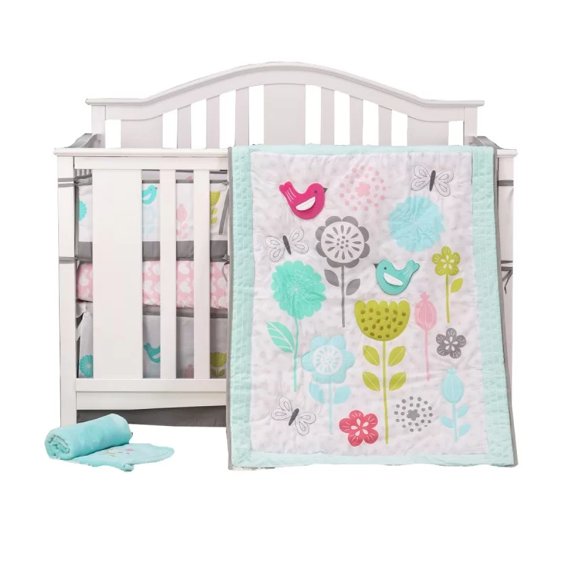 Set Ropa de cuna 100% algodon sweet birds Set Ropa de cuna 100% algodon sweet birds