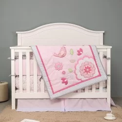 Set Ropa de cuna 4 piezas flowers.