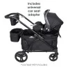 Carro Paseo wagon y coche doble MUV Expedition 2 en 1 ultra black