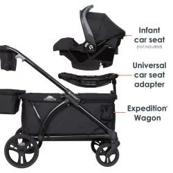 Carro Paseo wagon y coche doble MUV Expedition 2 en 1 ultra black