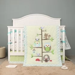 Set ropa de cuna Buhos 4 piezas