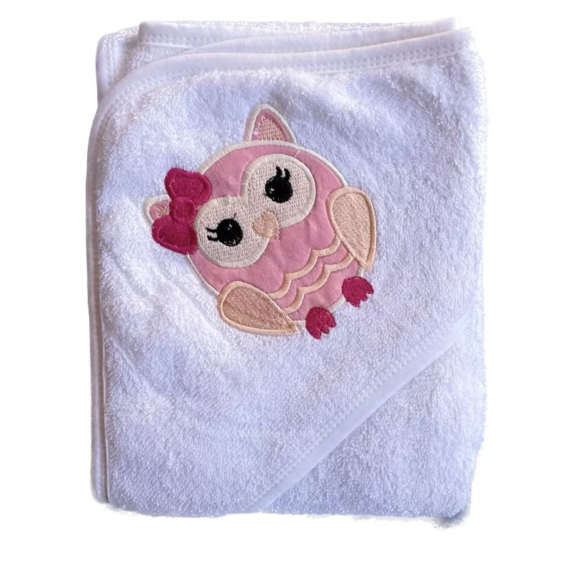 Toalla bebé algodón con Capucha Búho 80x80 Toalla bebé algodón con Capucha Búho 80x80