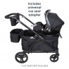 Carro Paseo wagon y coche doble MUV Expedition 2 en 1 MARS black