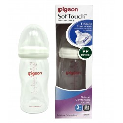 Mamadera Pigeon Softouch polipropileno 240 ml +3m