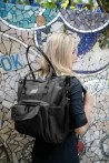 Bolso Maternal y Mochila 2 en negro impermeable