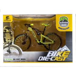 Bicicleta mtb escala 1:10 yellow, coleccionable