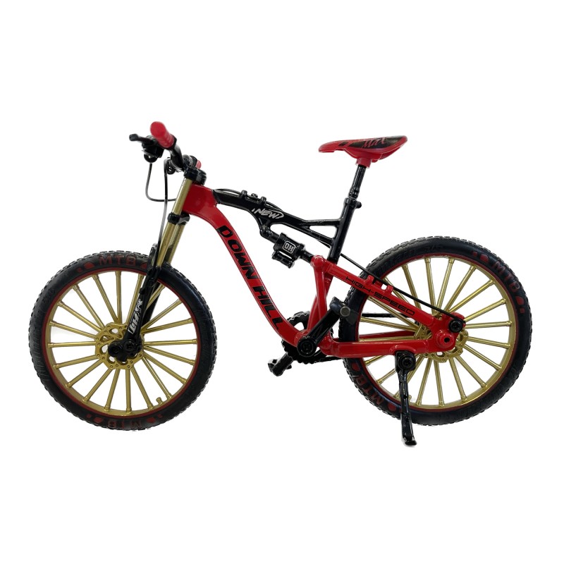 Bicicleta mtb escala 1:10 roja, coleccionable