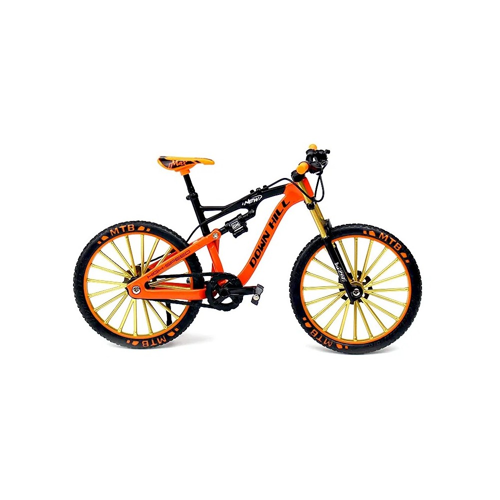 Bicicleta mtb escala 1:10 naranja, coleccionable