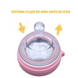 Mamadera Silicona Flexible CoBaby 250 ml rosa