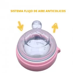 Mamadera Silicona Flexible CoBaby 250 ml rosa