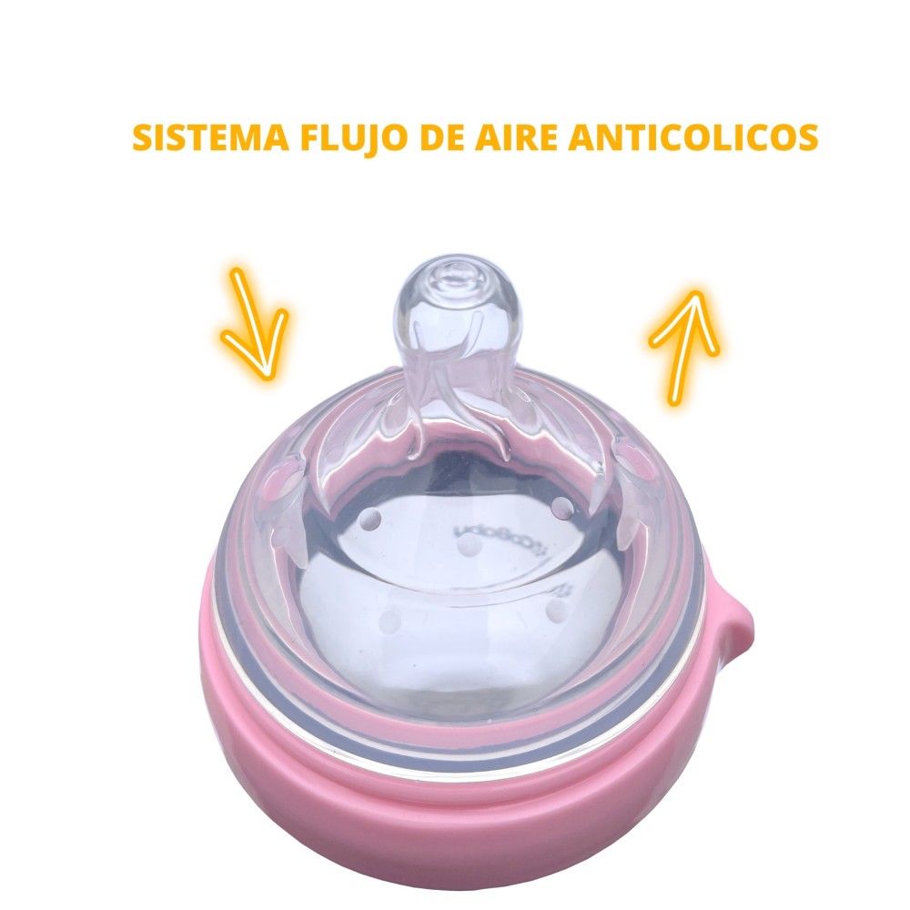 Mamadera Silicona Flexible CoBaby 250 ml rosa