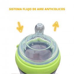 Mamadera Silicona Flexible CoBaby 250 ml verde