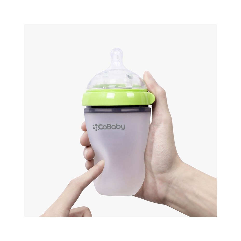 Mamadera Silicona Flexible CoBaby 250 ml verde