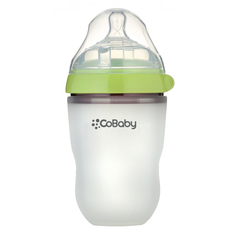 Mamadera Silicona Flexible CoBaby 250 ml verde