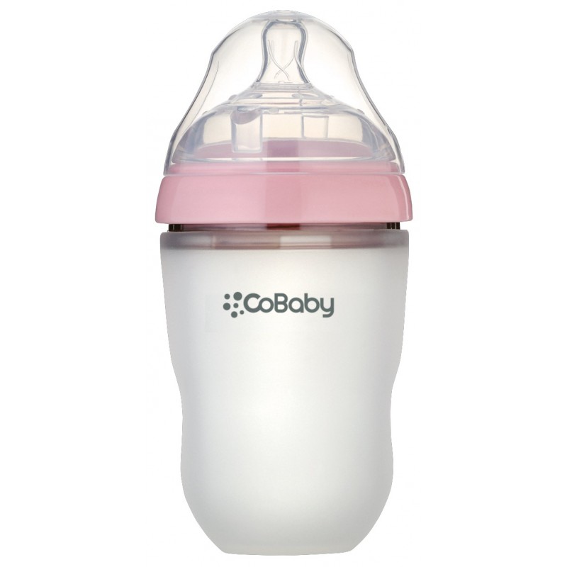 Mamadera Silicona Flexible CoBaby 250 ml rosada