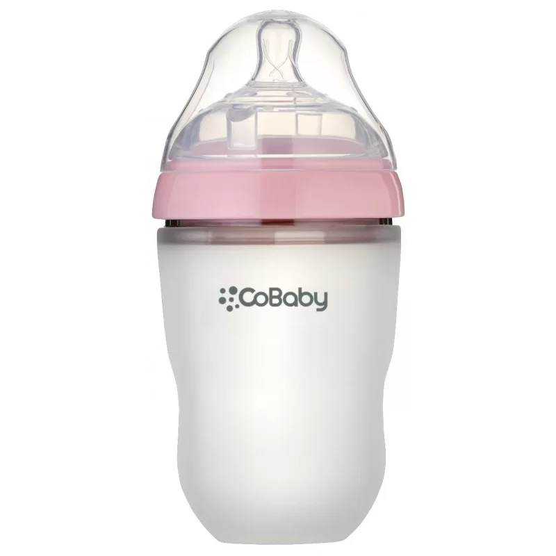 Mamadera Silicona Flexible CoBaby 250 ml rosada