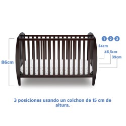 Cuna de madera 4 en 1 taylor Chocolate