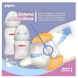 Mamadera 330ml Pigeon Softouch polipropileno +6m