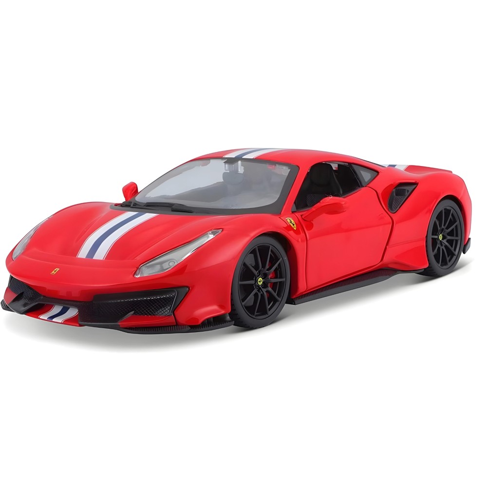 FERRARI 488 PISTA, ROJO 1:24 modelo fundido a presión.