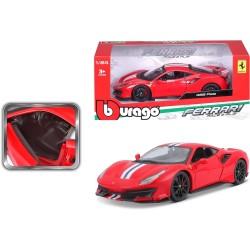 FERRARI 488 PISTA, ROJO 1:24 modelo fundido a presión.