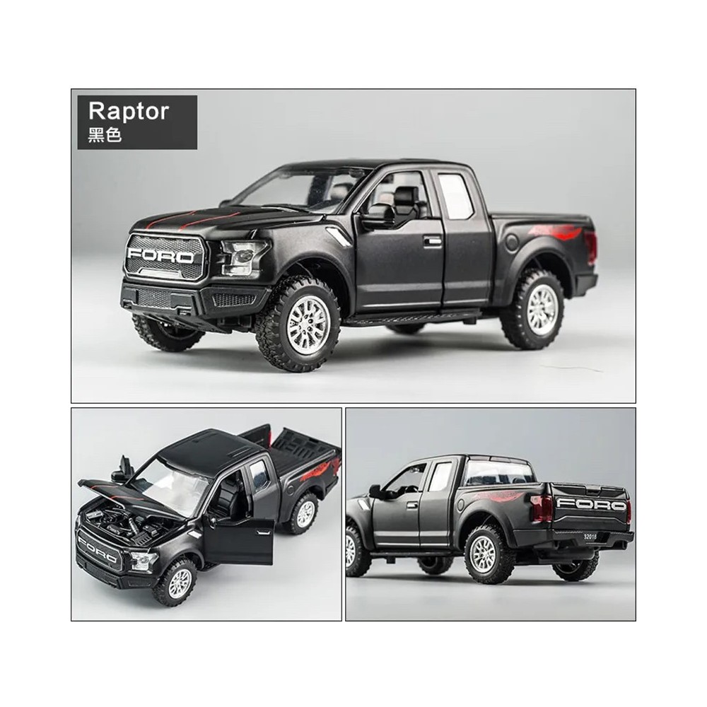 FORD RAPTOR F-150 ESCALA 1:32 NEGRA MINIAUTO