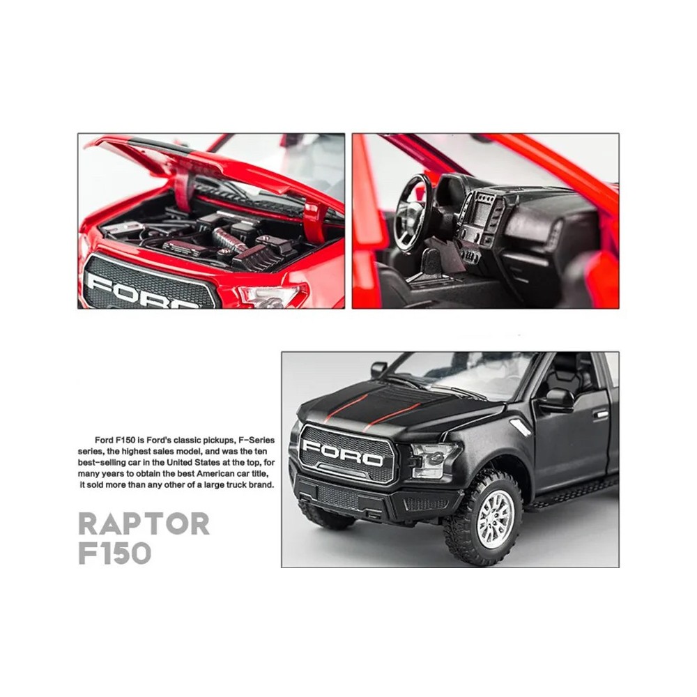 FORD RAPTOR F-150 ESCALA 1:32 NEGRA MINIAUTO