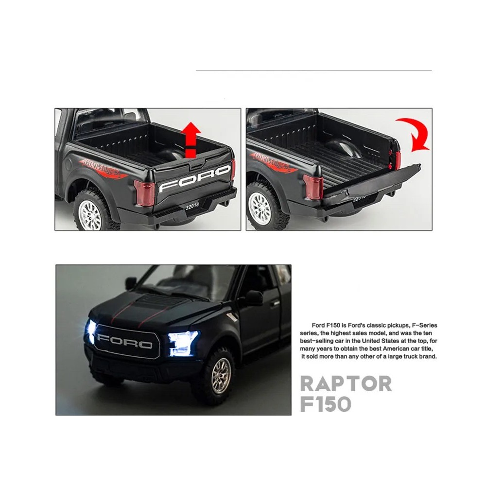 FORD RAPTOR F-150 ESCALA 1:32 NEGRA MINIAUTO