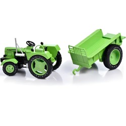 Tractor con coloso metalico escala 1:18 Kaidiwei VERDE