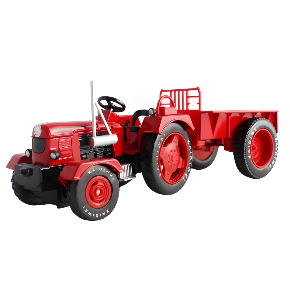 Tractor con coloso metalico escala 1:18 Kaidiwei Rojo Tractor con coloso metalico escala 1:18 Kaidiwei Rojo