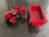 Tractor con coloso metalico escala 1:18 Kaidiwei Rojo