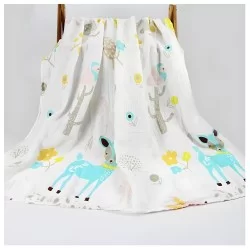 Manta Envolver Muselina 100% algodón 120x120 Ciervo