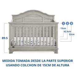 Cuna de madera solida convertible 6 en 1 Asher Rustic