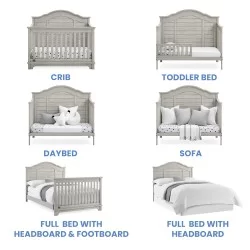 Cuna de madera solida convertible 6 en 1 Asher Rustic