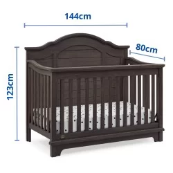 Cuna de madera solida convertible 6 en 1 Asher Gris