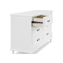 Comoda Juliet con mudador 6 cajones entrelazados.