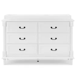 Comoda Juliet con mudador 6 cajones entrelazados.