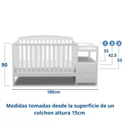 Cuna convertible y mudador Royal
