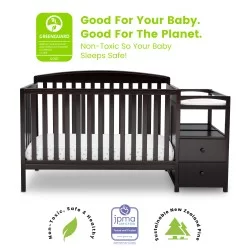 Cuna convertible y mudador Royal cherry