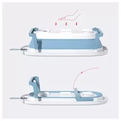 Bañera plegable gris con hamaca y termometro CoBaby