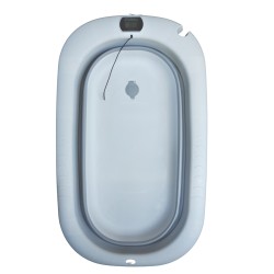Bañera plegable gris con hamaca y termometro CoBaby