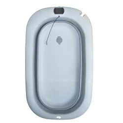 Bañera plegable gris con hamaca y termometro CoBaby